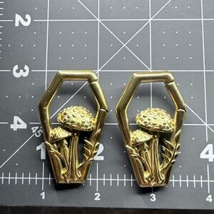 Gold Mushroom Earrings